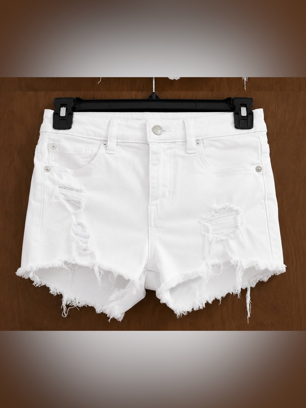 American Eagle Outfitters White Distressed Denim Shorts